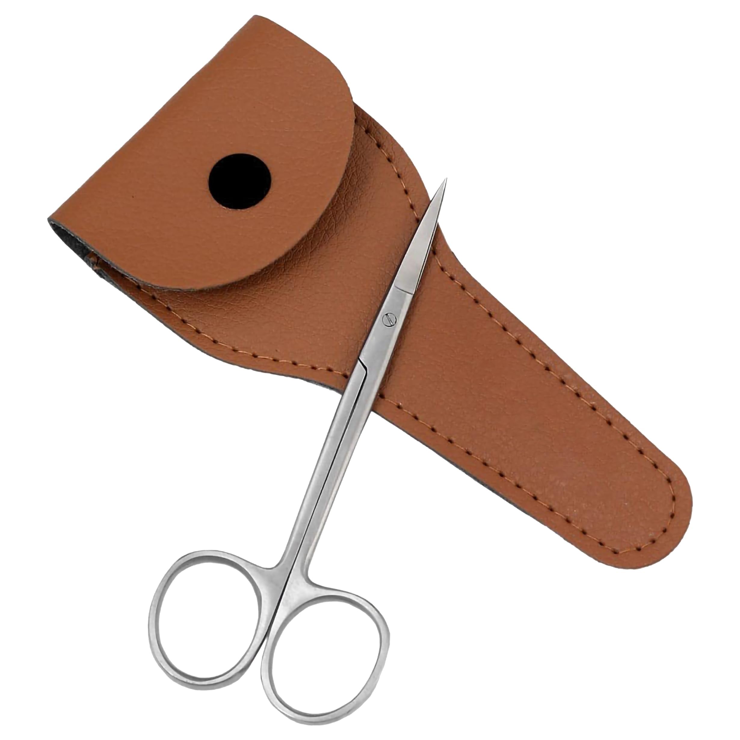 Asm Instruments Silver Professional Curved Nail Scissors (3.75" ) Precision Manicure, Cuticle Trimmer, And Grooming Scissors For Eyebrows, Beard, And Nose Hair