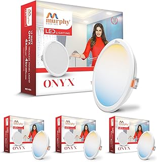 Murphy 15W Recessed Round Trimless LED Panel Light | 3-in-1 Colour Changing – Cool White/Neutral White/Warm White – Pack of 4 Price In India