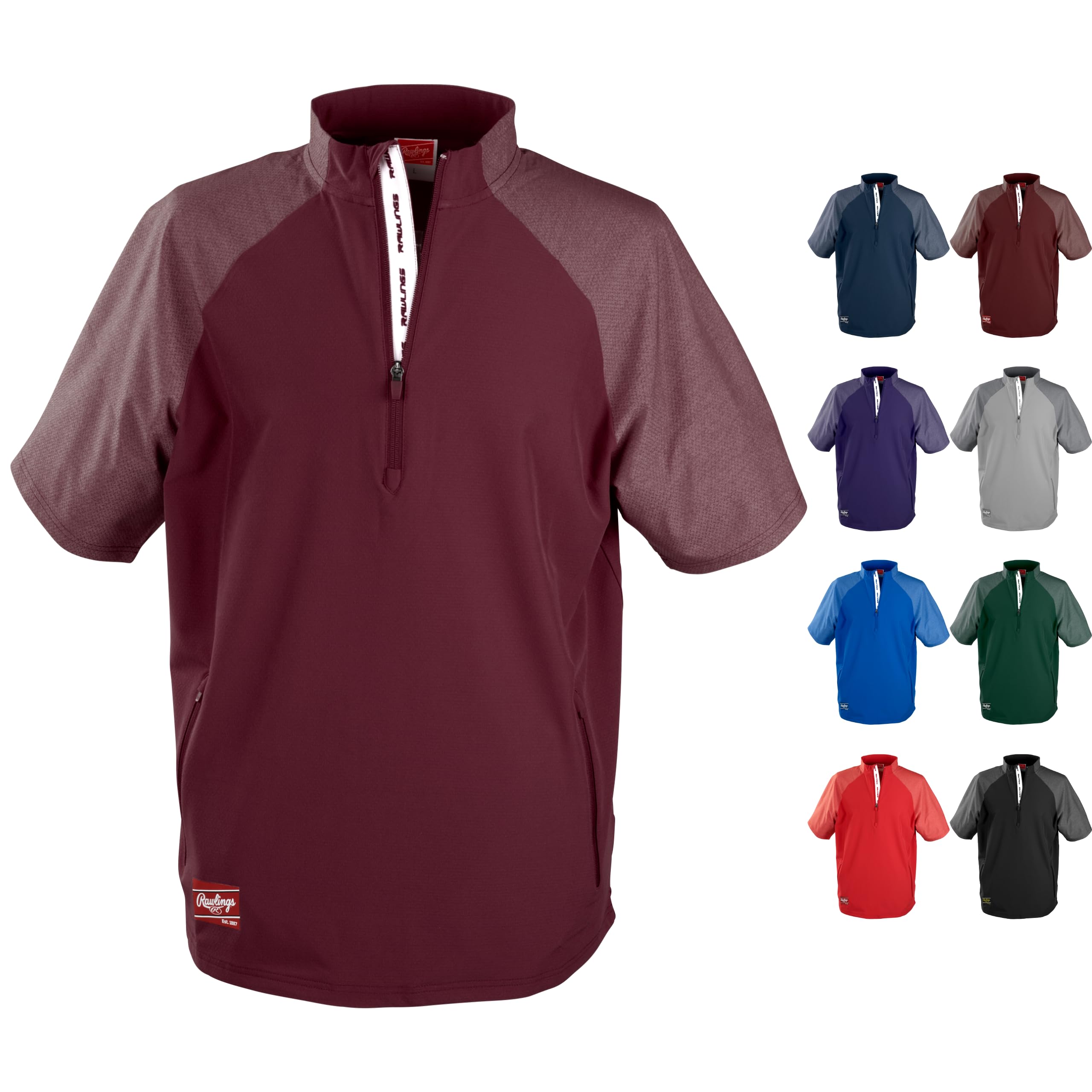 Rawlings Men's Rawlings | Men's Colorsync Short Sleeve Jacket | Baseball Cage &amp; Athletic Jacket | Adult Sizes | Multiple Colors