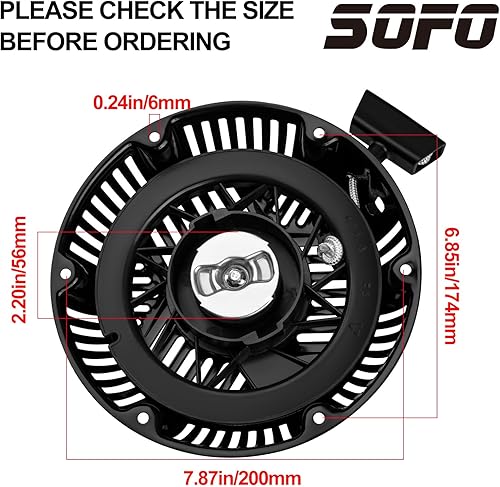 Miniatura 9 de SOFO Para Briggs and Stratton Recoil Starter Pull Start 163cc 208cc 590607 para Briggs Stratton Power Washer Partes, Briggs y Stratton Pull Cord,