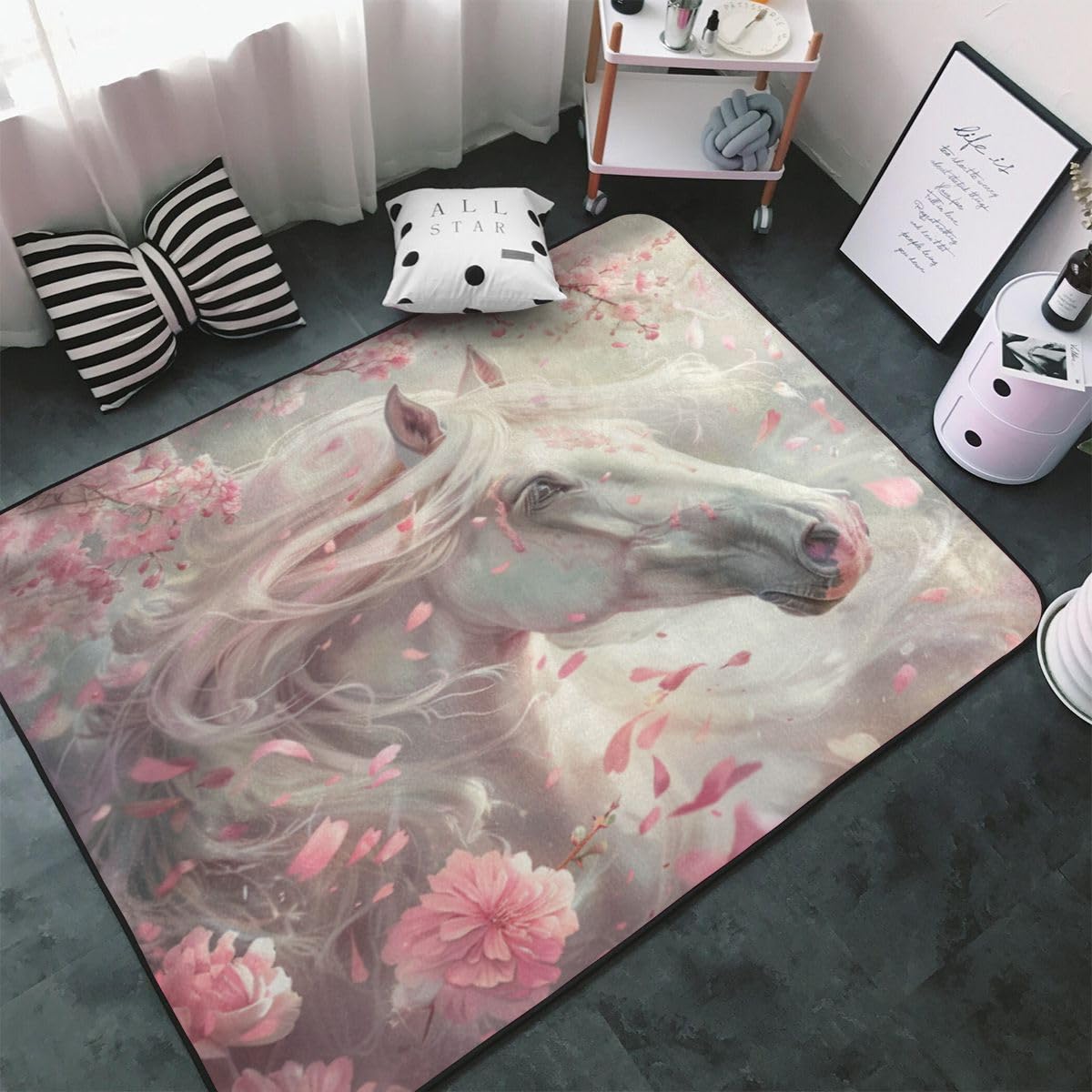 Tapis de cheval pour chambre d'enfant, le cadeau de naissance idéal et utile