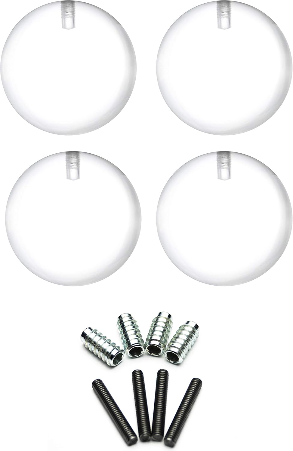 Osborne Tallulah Acrylic Round Furniture Foot (Set of Four), 4 Sphere, Acrylic Furniture Feet, Contemporary Round Profile, Perfect for Sofas, Chairs, Cabinets, Dressers, and More