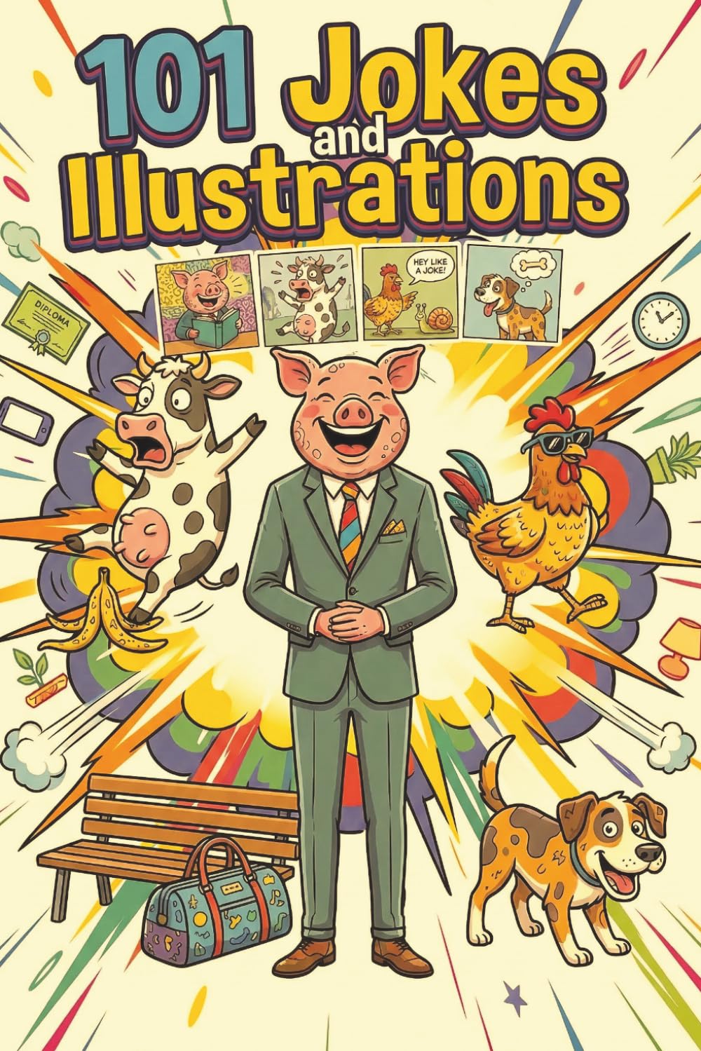 The Ultimate Illustrated Joke Book: Amusing Book with Fun Pictures for Kids and Adults | Collection of Clean Stock & Hilarious Dad Jokes for the Whole Family