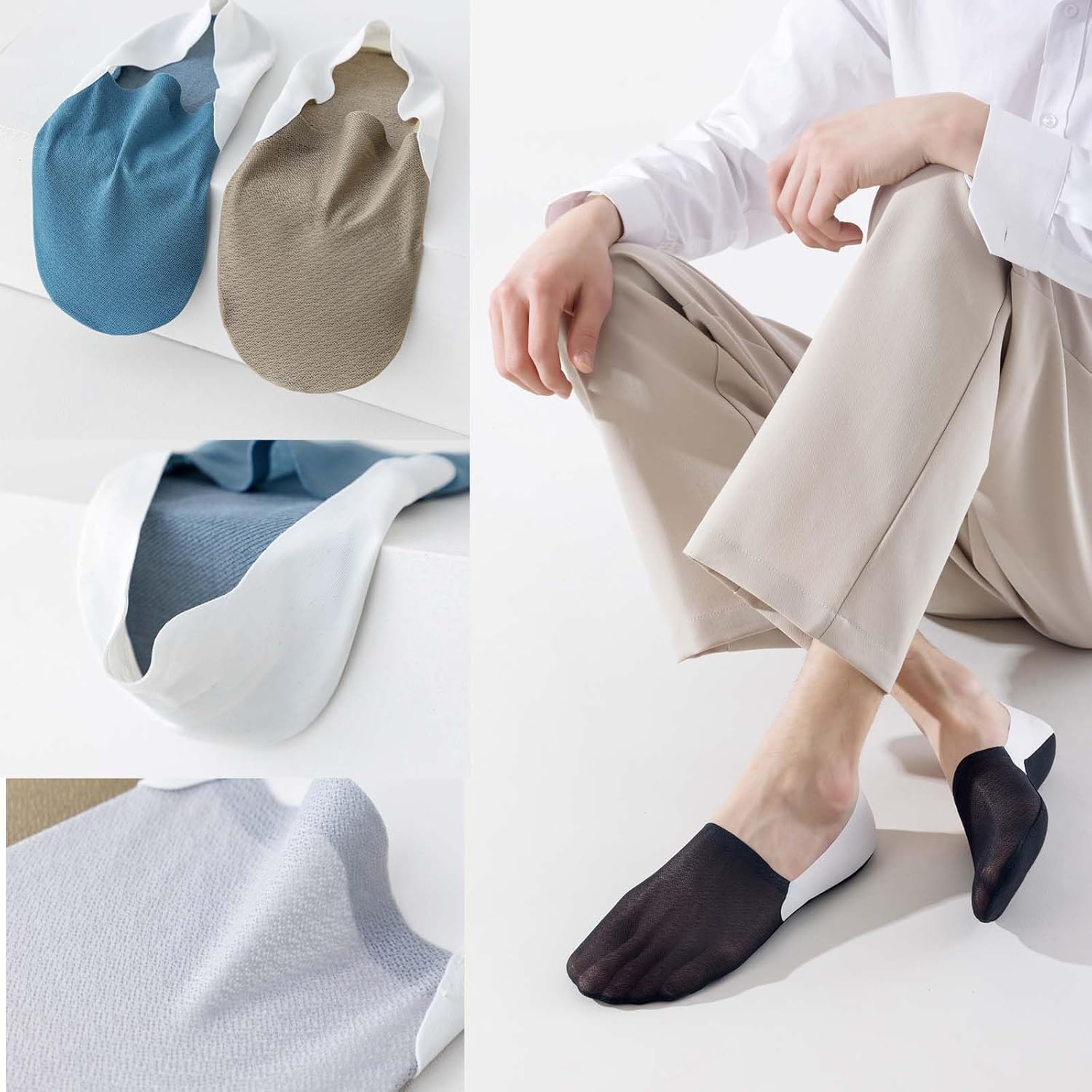 6 Pack Thin No Show Socks For Men, Non Slip Low Cut Sock, Invisible Liner Socks Size 6-9, 10-13 - Image 6