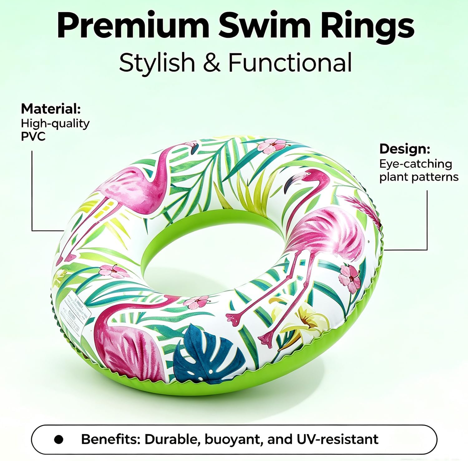 4PCS Inflatable Tube Pool Float Large Pool Float for Adults Inner Tube Swimming Pool Swim Rings Pool Lounger Float for Pool Party & Summer image 3