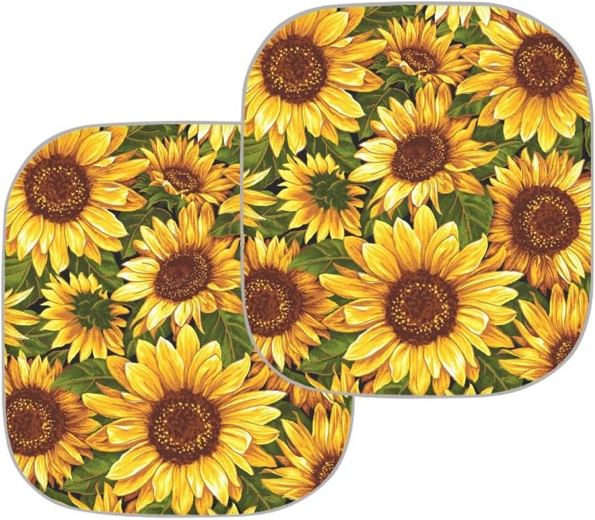 TOADDMOS Bright Sunflower Floral Sun Shield for Car Front Windows Foldable Sun Visor Protector Blocks 99% UV Rays and Keeps Your Vehicle Cool for Most Sedans SUV Truck