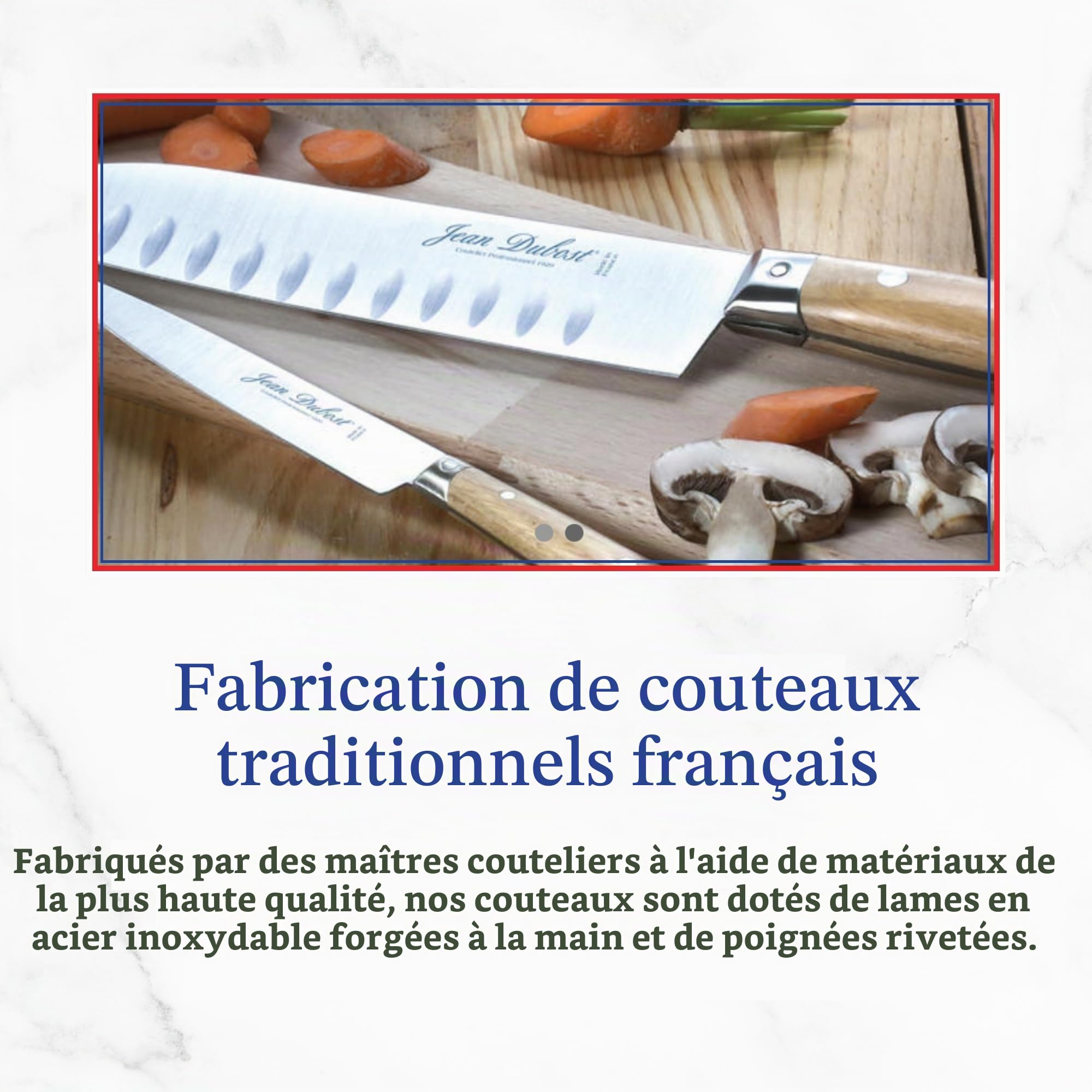 Laguiole Jean Dubost 5/16452 Bloc 6 Couteaux Steak Minéral Mixés, Noir ; Marron | Origine France Garantie