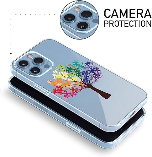 Miniatura 3 de Funda transparente para iPhone 14 Pro Max, árbol de conciencia sobre el autismo, flexible, suave, TPU a prueba de golpes, funda básica de regalo