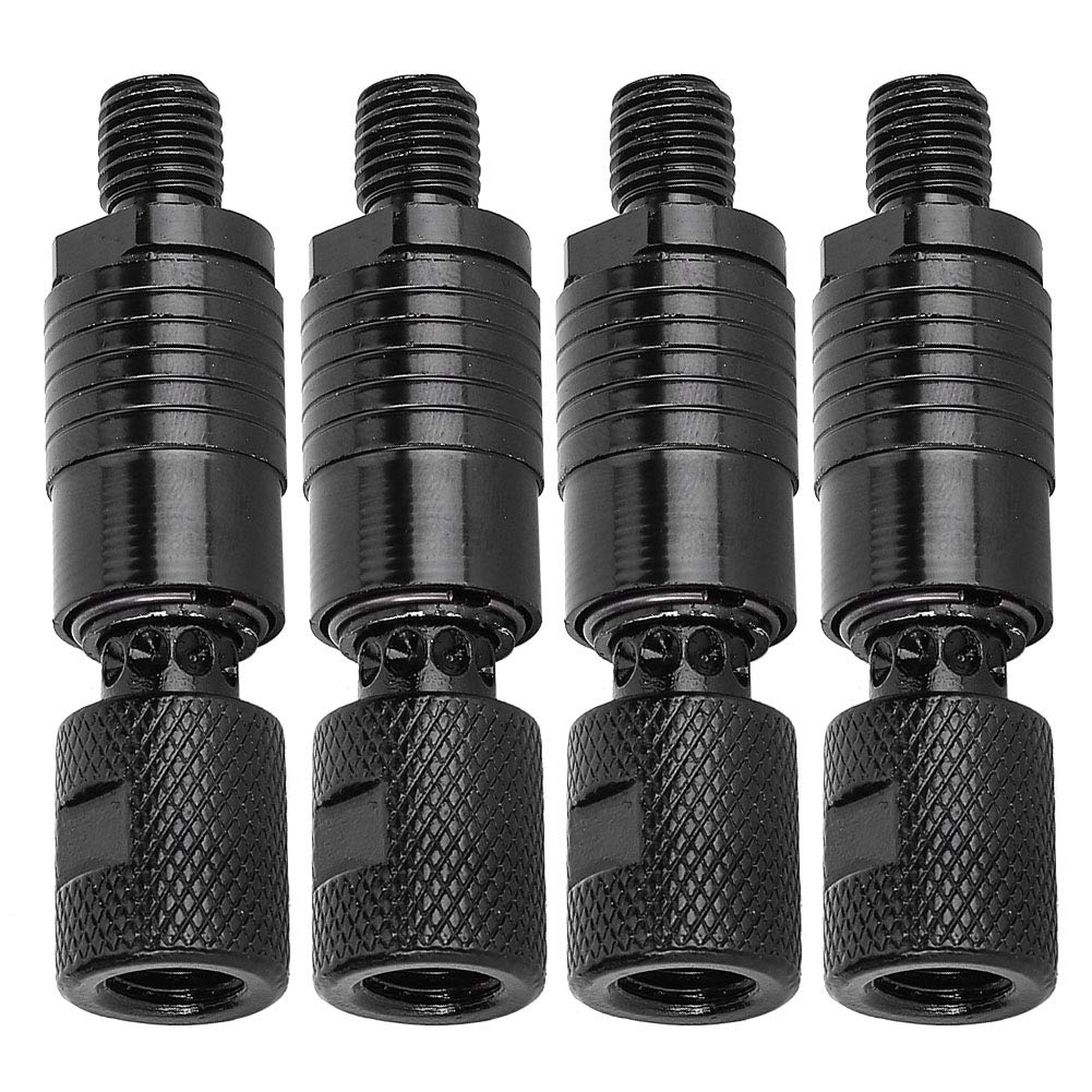 Fish Bite Alarm, Bite Alarm Fishing Bite Alarm 4Pcs Metal Fishing Rod Pod Connectors Quick Release Bite Alarms Adapters Fishing Alarm Connector for Bite Alarms (Black)