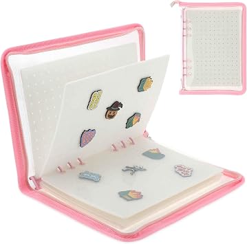 Portable Pin Book Collections Travel Pin Trading Display Book Pink Pin Case