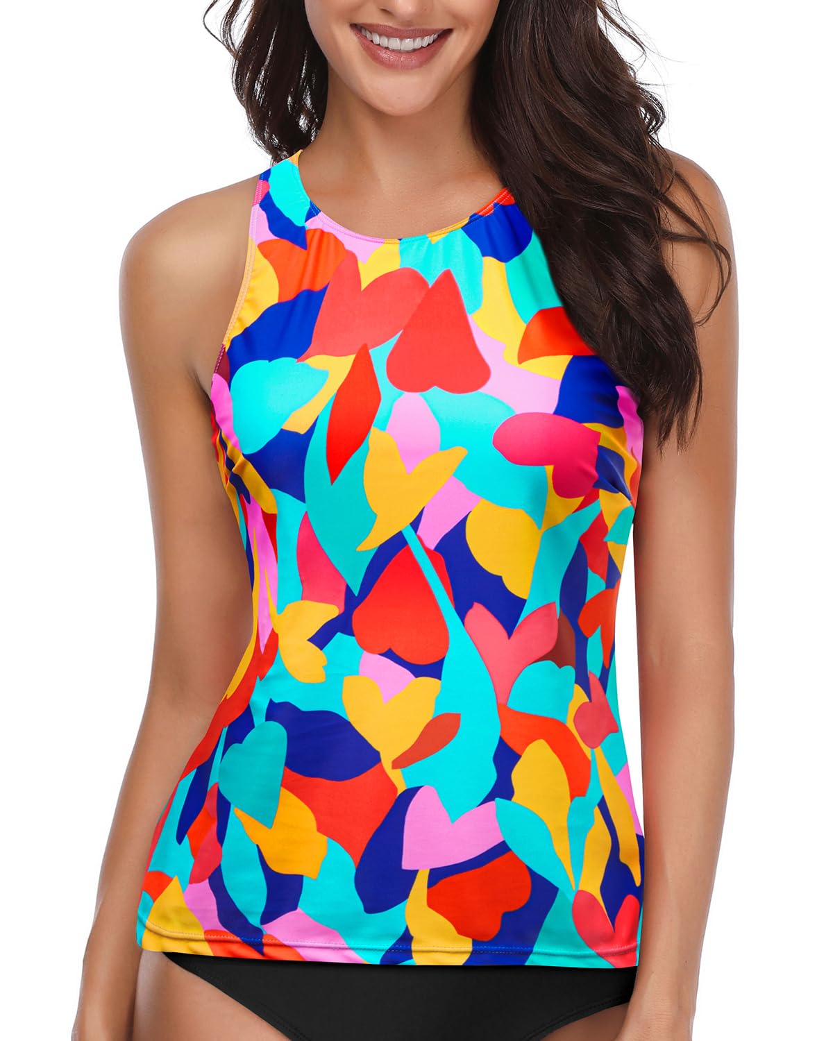 Holipick Tankini Tops for Women High Neck Swim Top Only