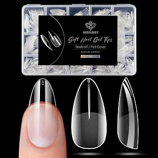 Modelones Nageltips 510 Stück- Full Cover Nail Tips Set,Gel Tips Set, Pre-Buff PMMA Harz Nagelspitzen, Künstliche Nägel Zum Aufkleben Nail Art DIY, Medium Almond