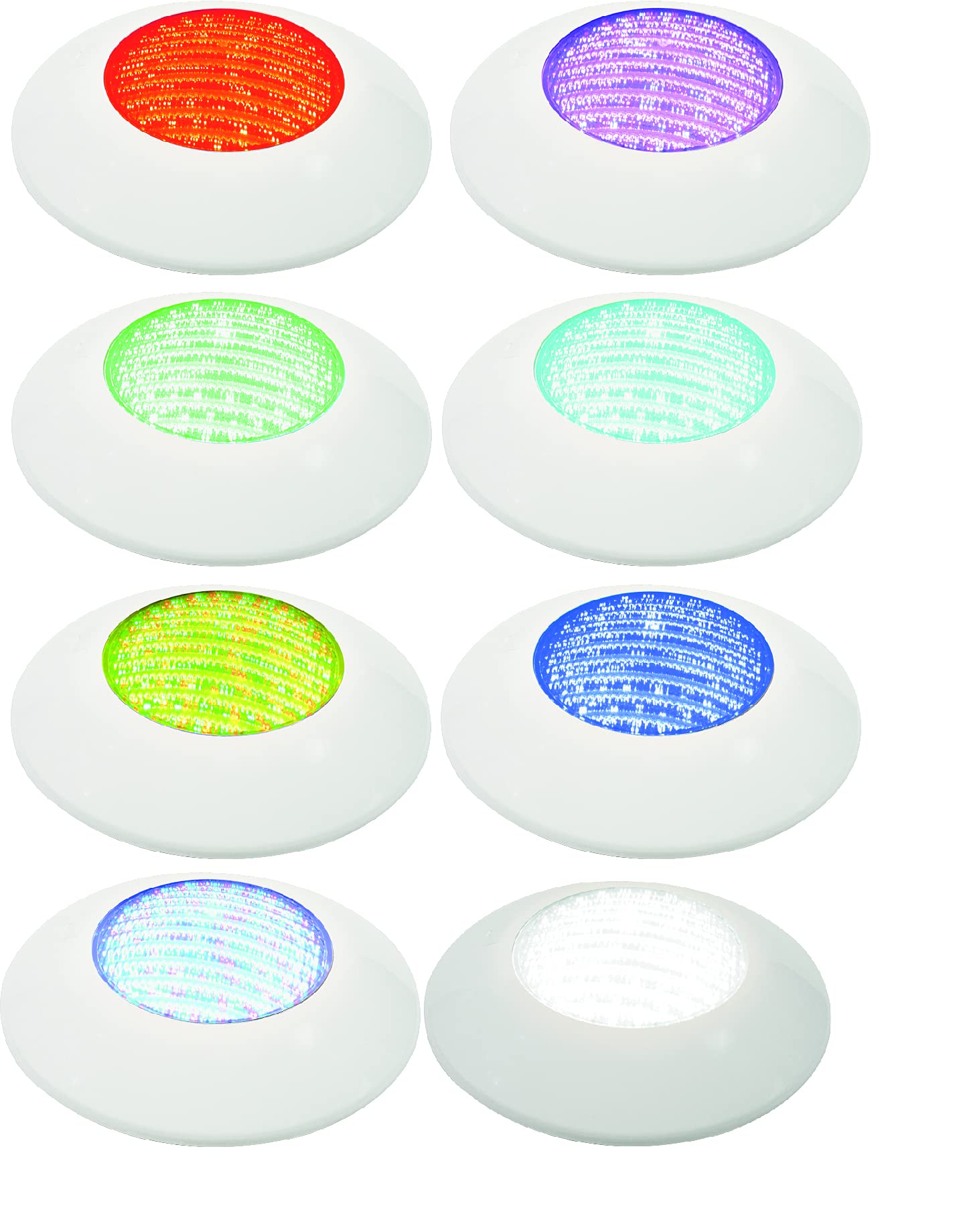 Foco Piscina Led 25W RGB 12 Colores Pack 2 + Mando - Instalación en Superficie de Piscina 2250 lumens Alta luminosidad - Slim Plus Nuevo DISEÑO Multicolor con tecnologia RGB - 12V Ø205 x 90mm