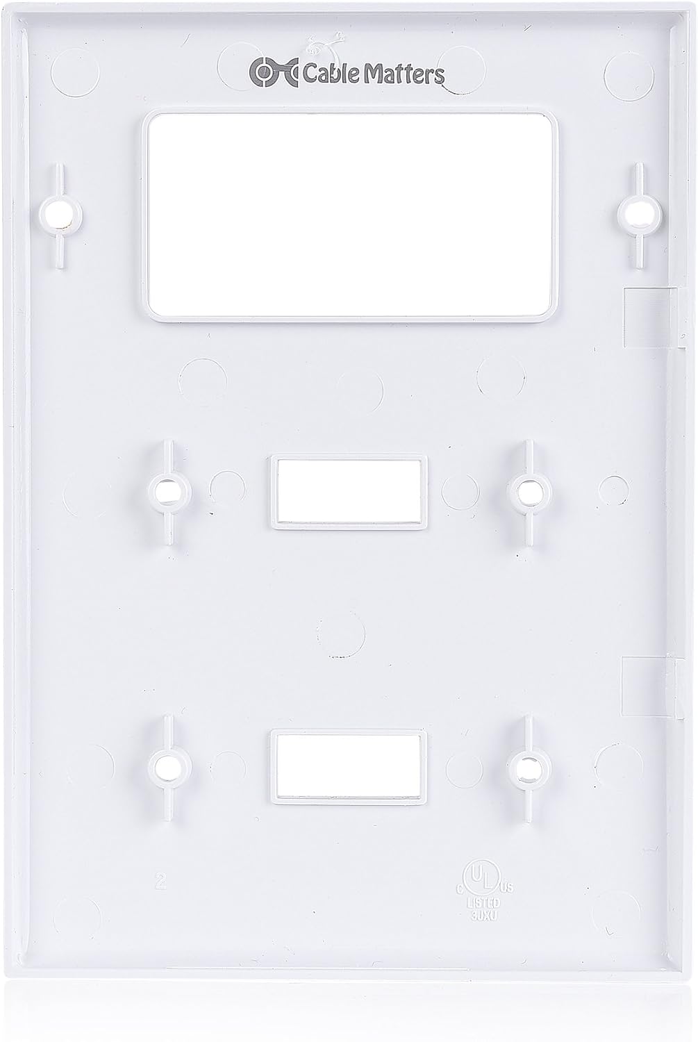 Cable Matters 5-Pack Triple-Gang Toggle Switch Wall Plate, White image 5