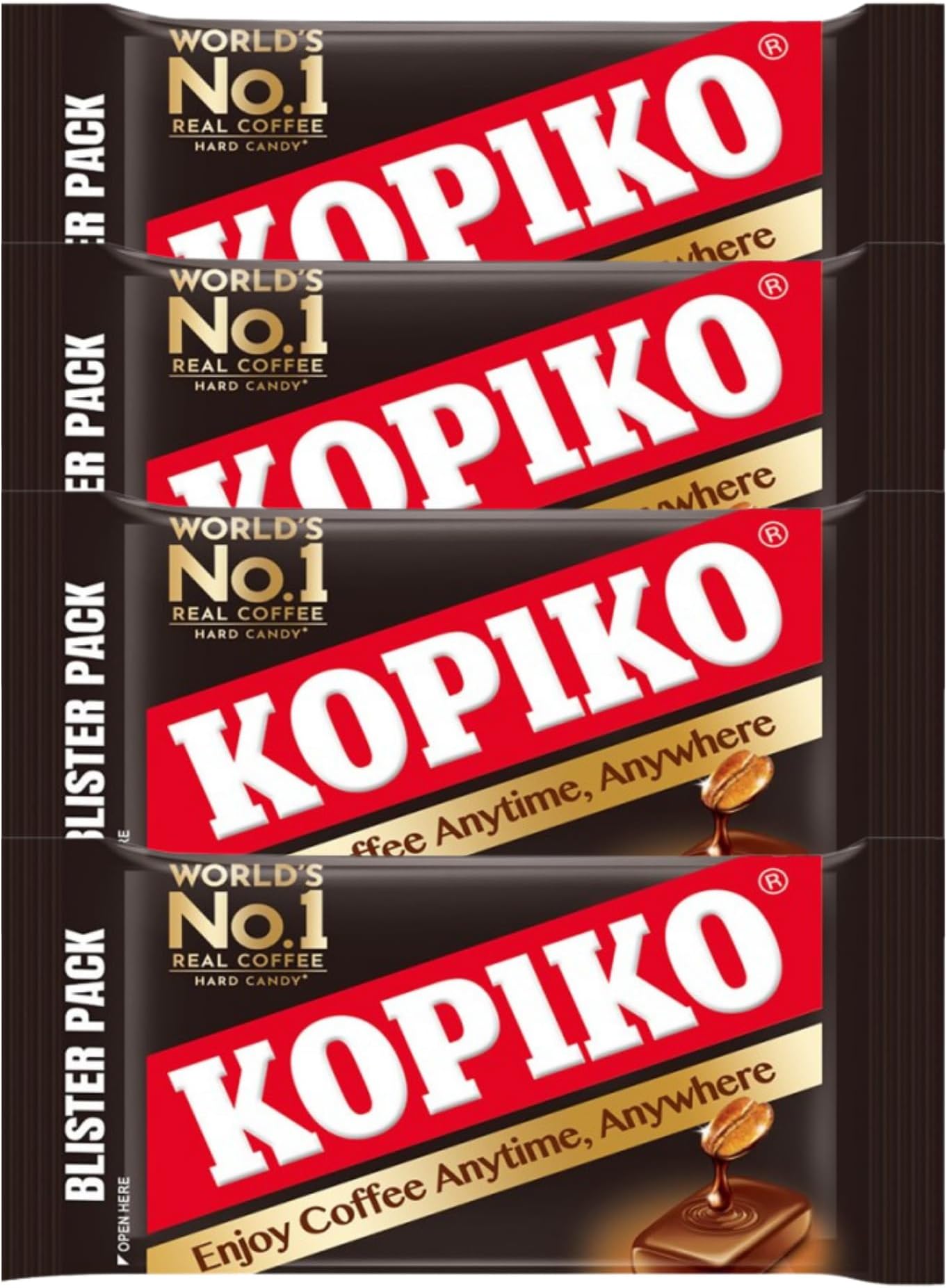 Coffee Candy Blister Bundle. Includes Four 1.13 Oz each Blister Coffee Candy. Pocket Coffee, Pocket Espresso, Asian Coffee Candy. And a Free BELLATAVO Refrigerator Magnet!