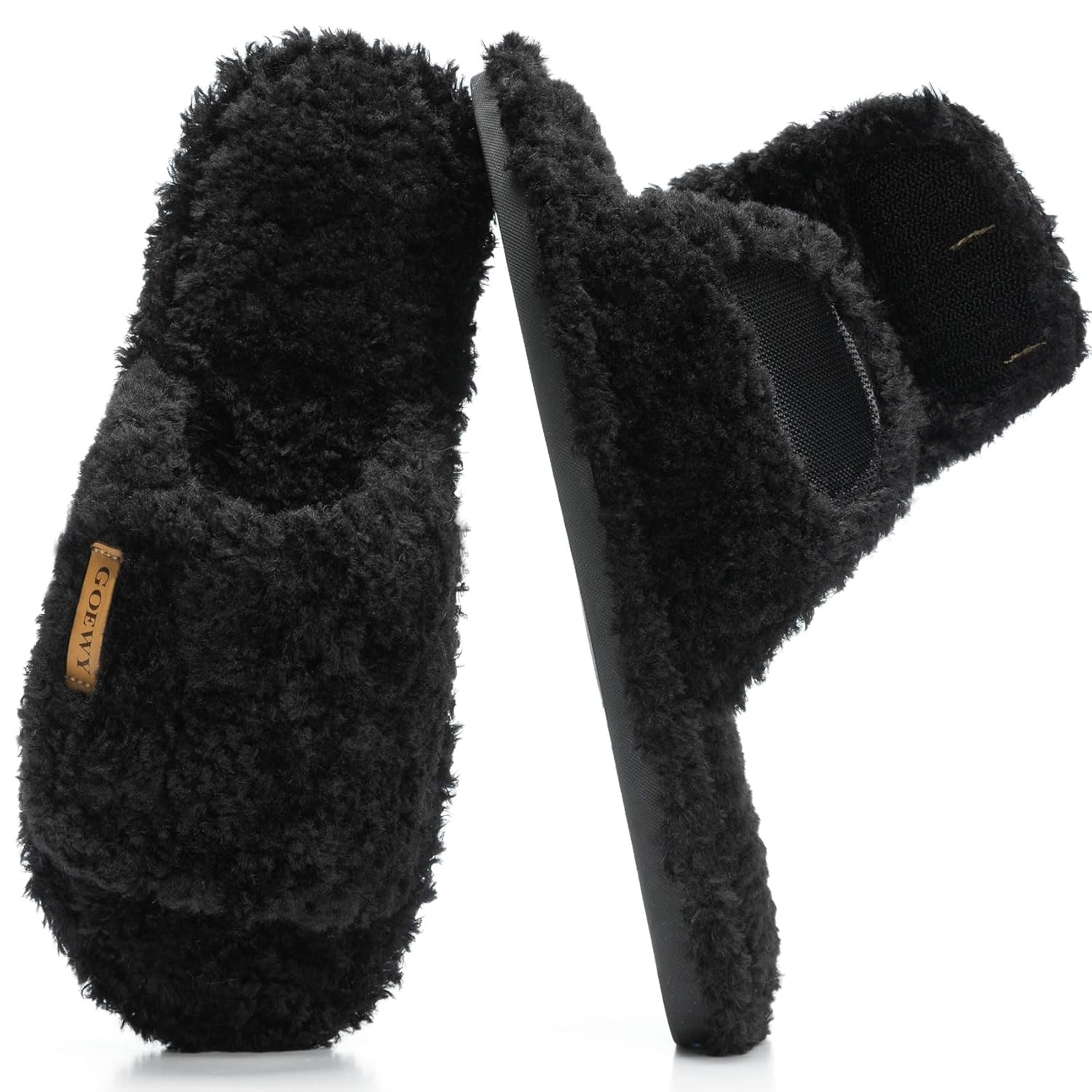 Adjustable Open-Toe Womens Slippers Cozy House Slippers with Memory Foam Indoor Outdoor Non-Slip Cute Ladies Shoes Sandals Gifts