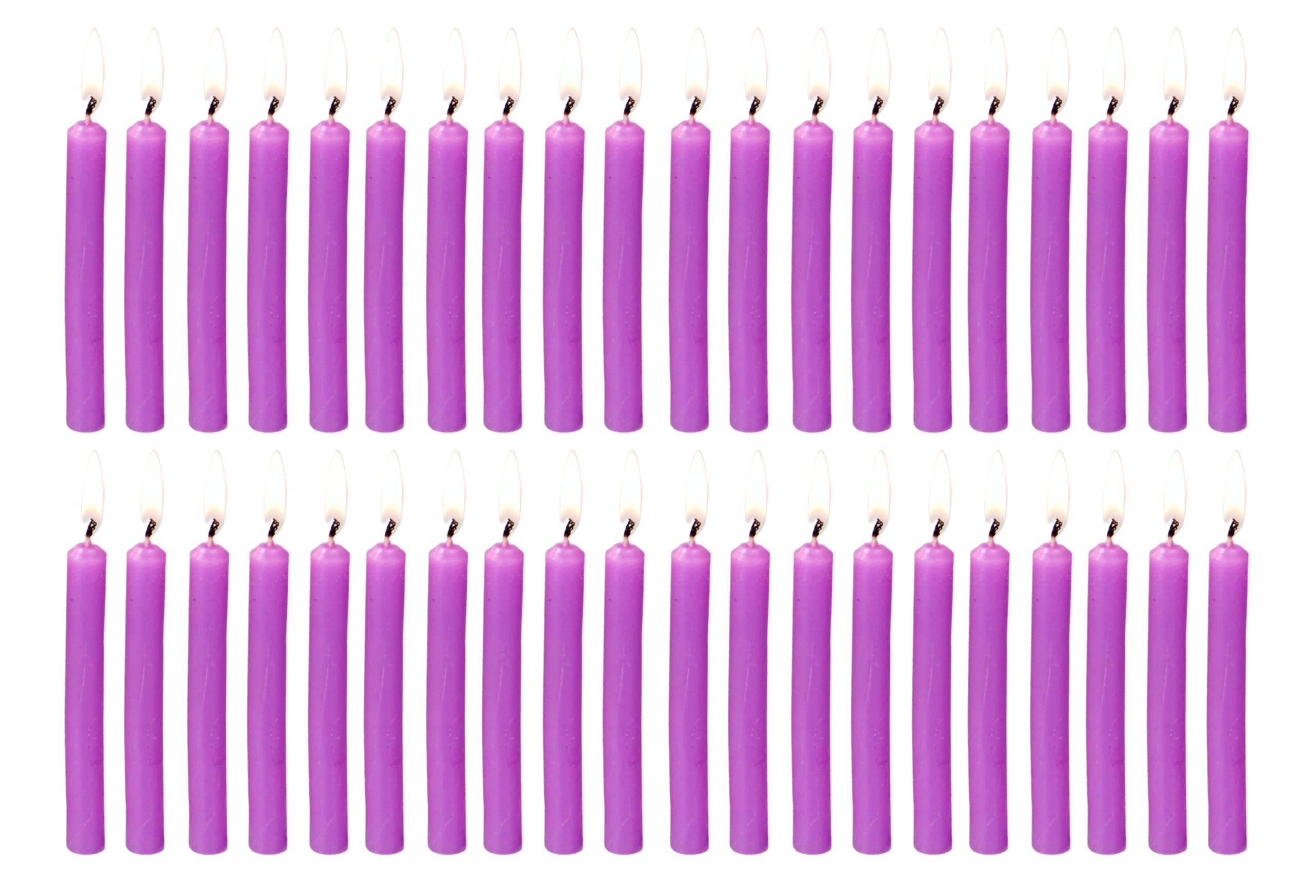 PROSPERRO LUMO by Parkash Candles Chime/Stick/Spell Candle Set of 40 | Ritual Spell | Unscented (Purple, Wax)