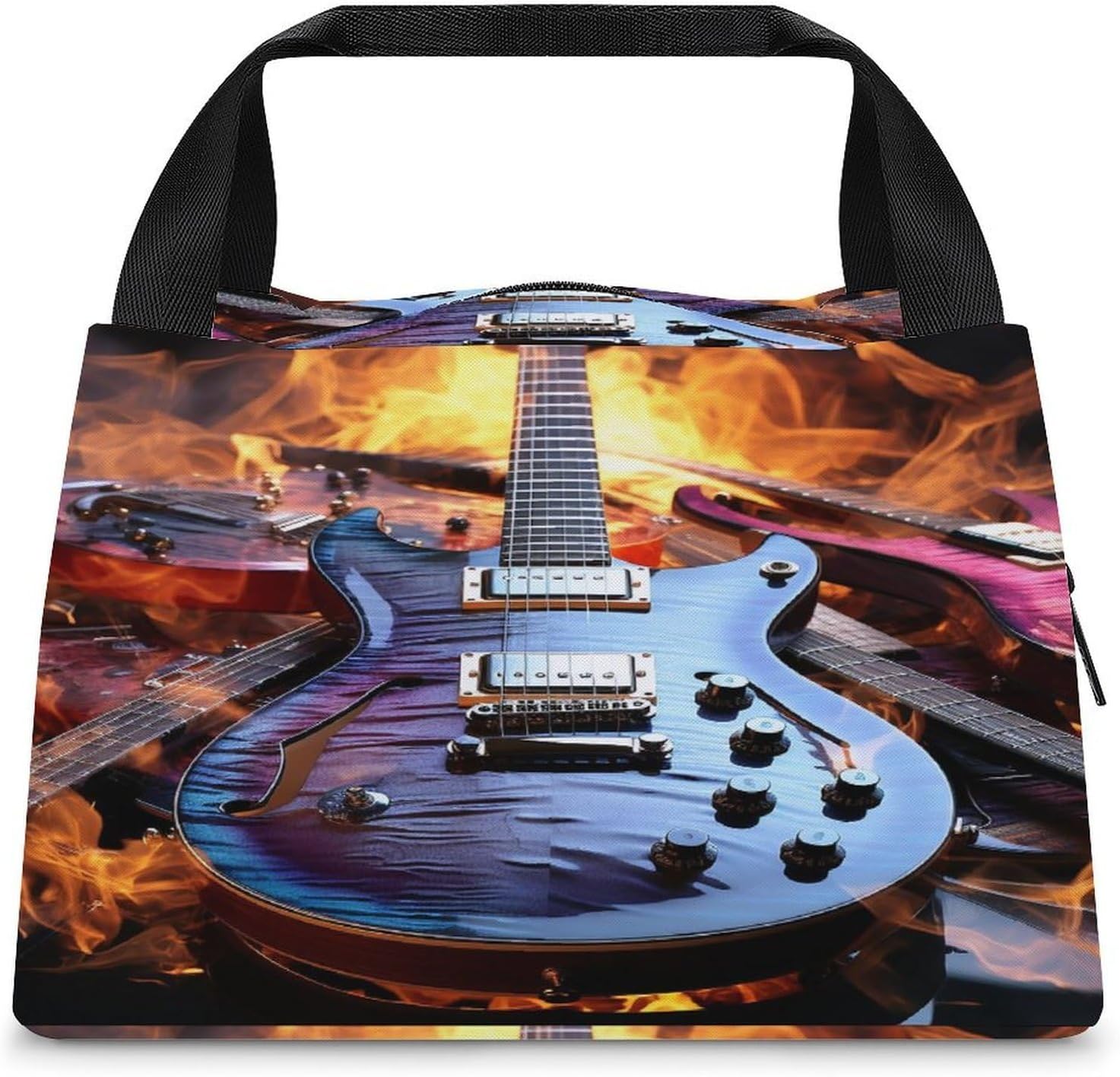 Magic Electric Guitar Music Insulated Lunch Bag Cooler Tote Bag