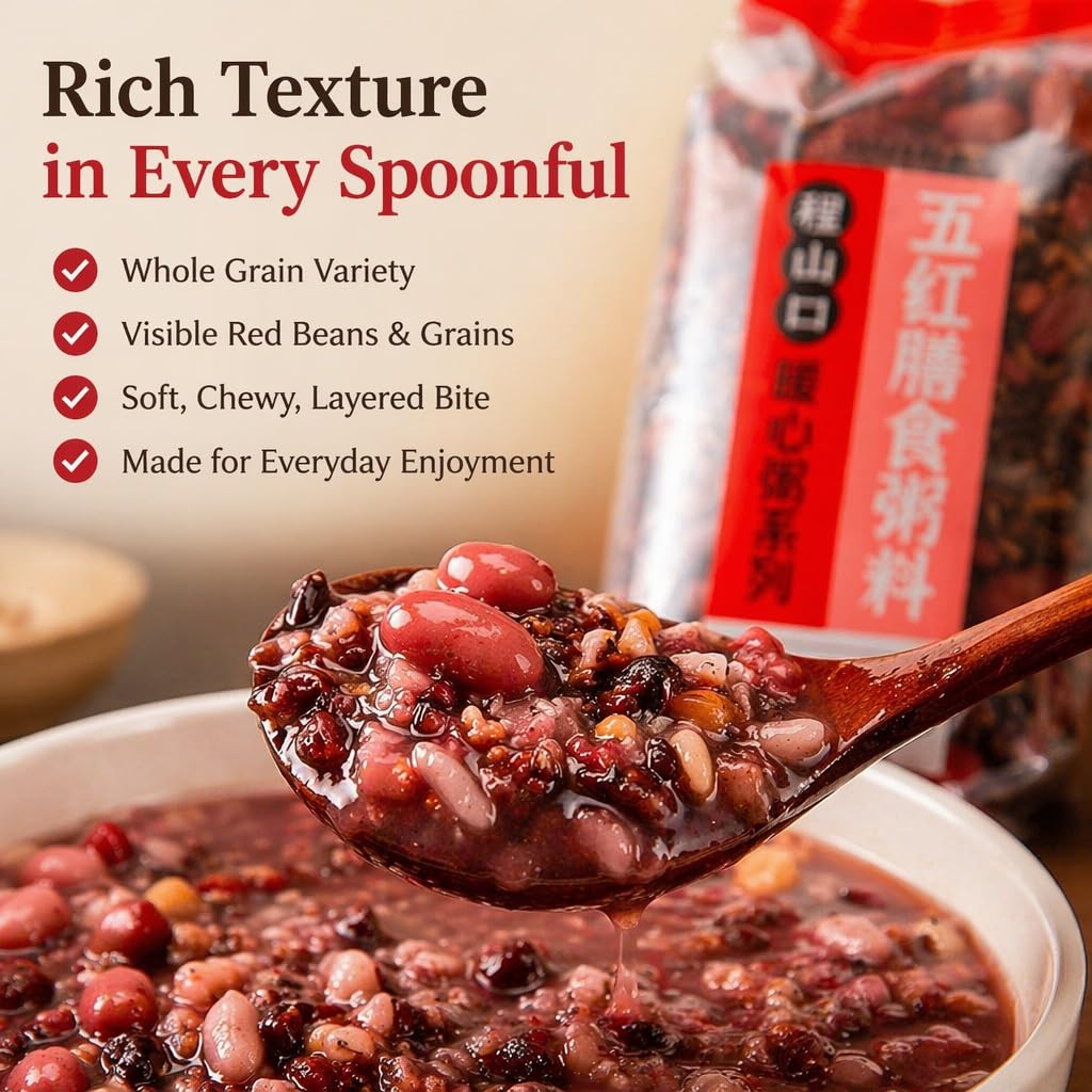 Miscela Di Porridge Misto Ai Cinque Cereali Rossi, Confezione Da 2, 388 G Ciascuno - Multicereali Ricchi Nutrienti For Colazione E Benessere, Facile Cucinare, Richiudibile