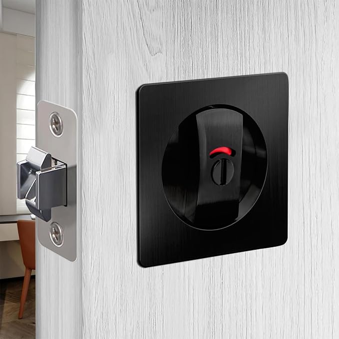 Herraje para puerta corrediza con cerradura e indicador miniatura 2