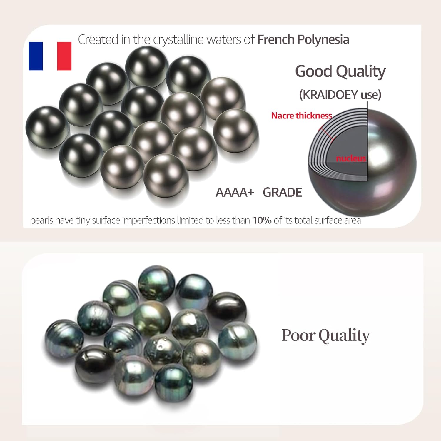 Genuine Tahitian Black Pearl Necklace - GIA Certified 9-11mm Cultured Pearl, 925 Sterling Silver 18K Gold Plated, Adjustable 18"-20"- Gifts for Women Wife Anniversary Birthday Christmas - Image 3