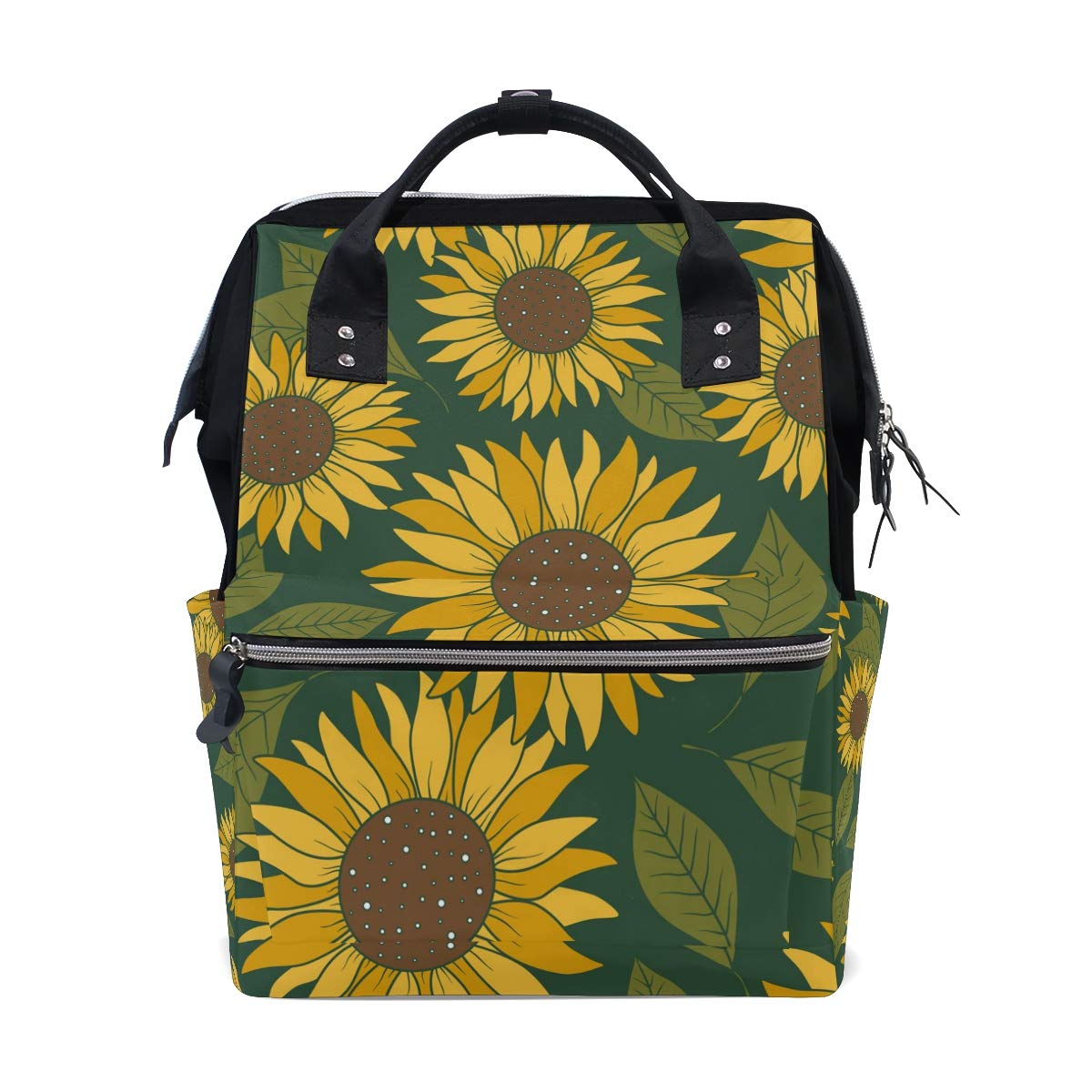 Travel Backpack Sunflower Diaper Bags Sunflower Leopard Print