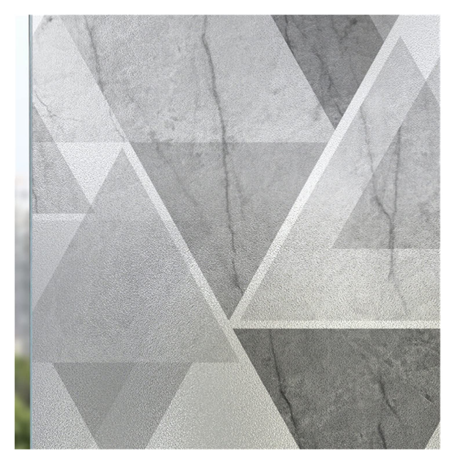 Window Film Flower plant pattern window frosted glass sticker opaque toilet anti-lighting bathroom film shading paper(Grey diamond,80x100cm)