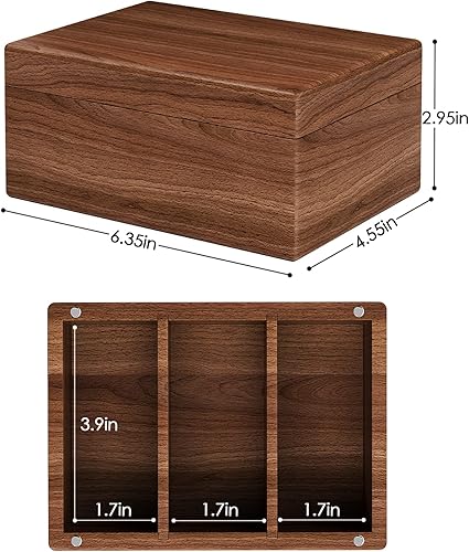 Miniatura 5 de MaxGear Soporte para tarjetas de visita para escritorio, organizador de tarjetas de visita de madera de nogal de 2.2 x 3.5 pulgadas, caja de