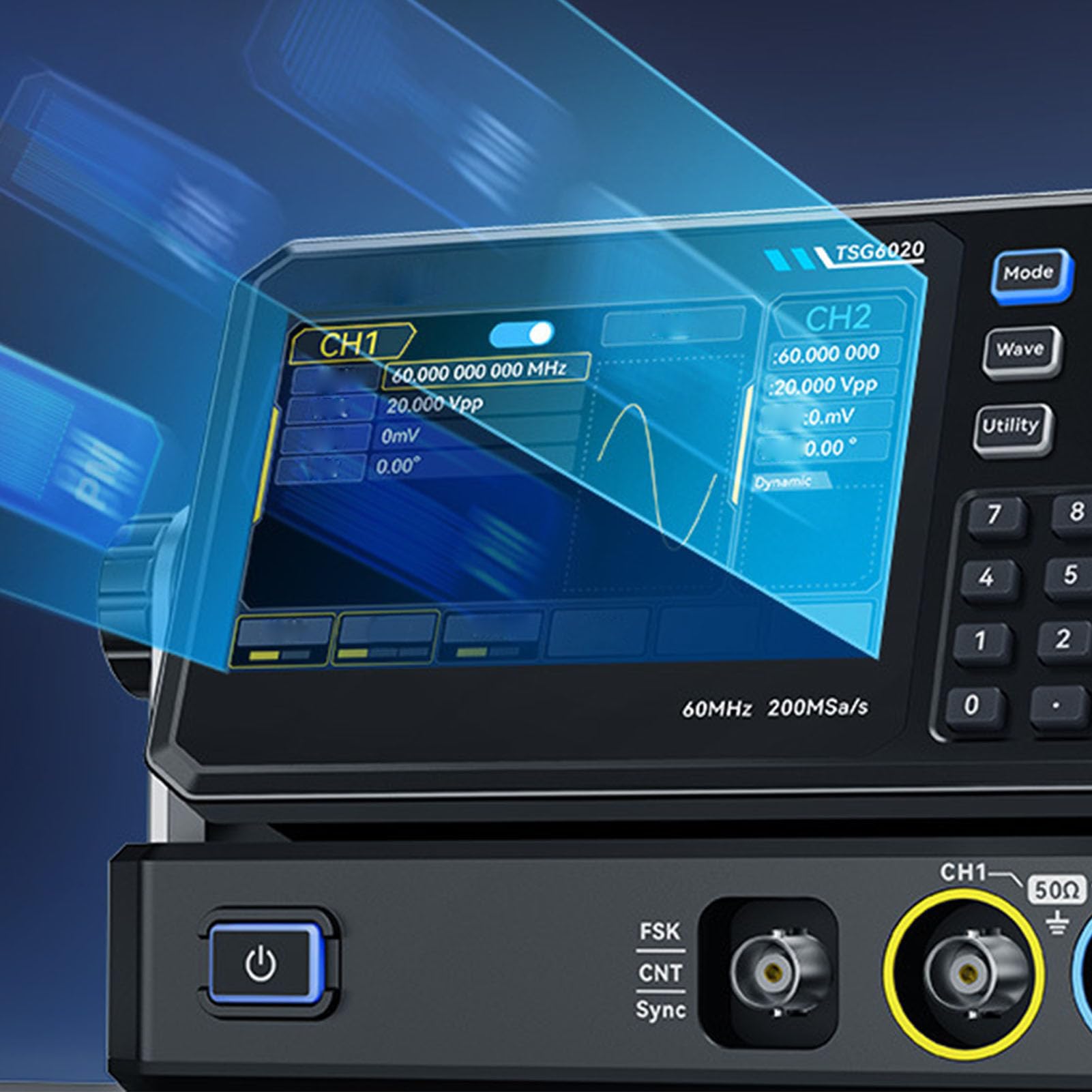 Jectse 30-MHz-Digitaloszilloskop, 2-Kanal-DDS-Signalgenerator-Multimeter, 200 /s Abtastrate, 4,3-Zoll-Touchscreen, Kfz-Oszilloskop-Frequenzanalysator