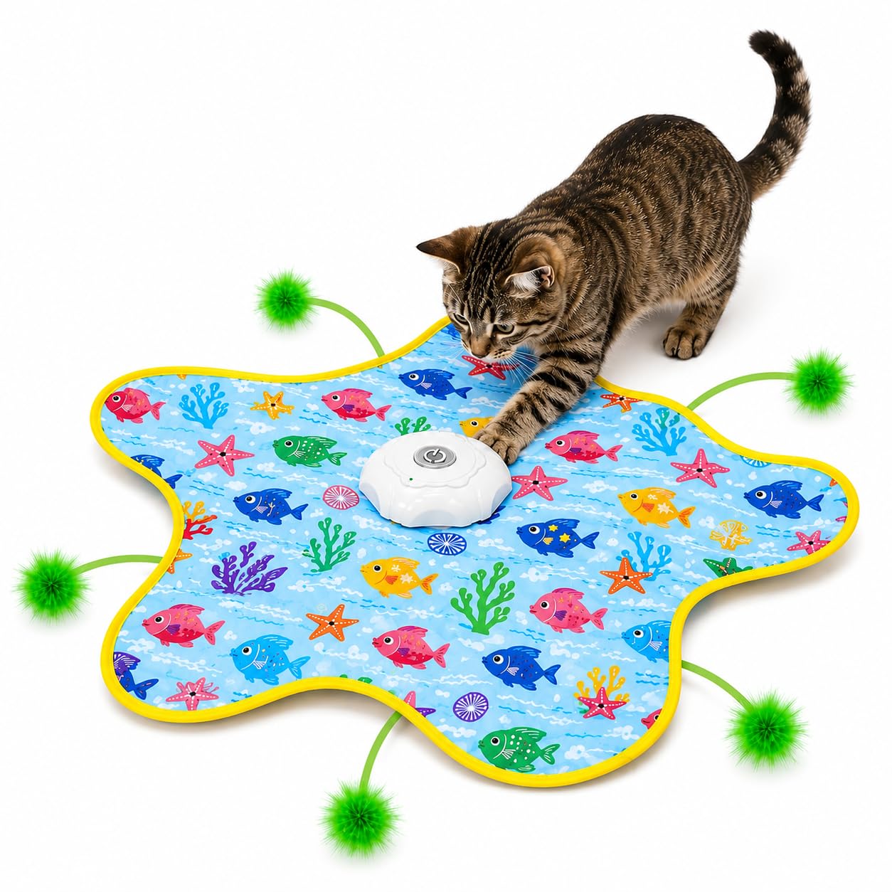 Ajoxx Interactive Cat Toy with Moving Concealed Feathers & Fluttering Butterfly, Motion Activated Hide and Seek Wand Toy for Indoor Cats, Interactive Exercise Toy for Kittens & Adult Cats