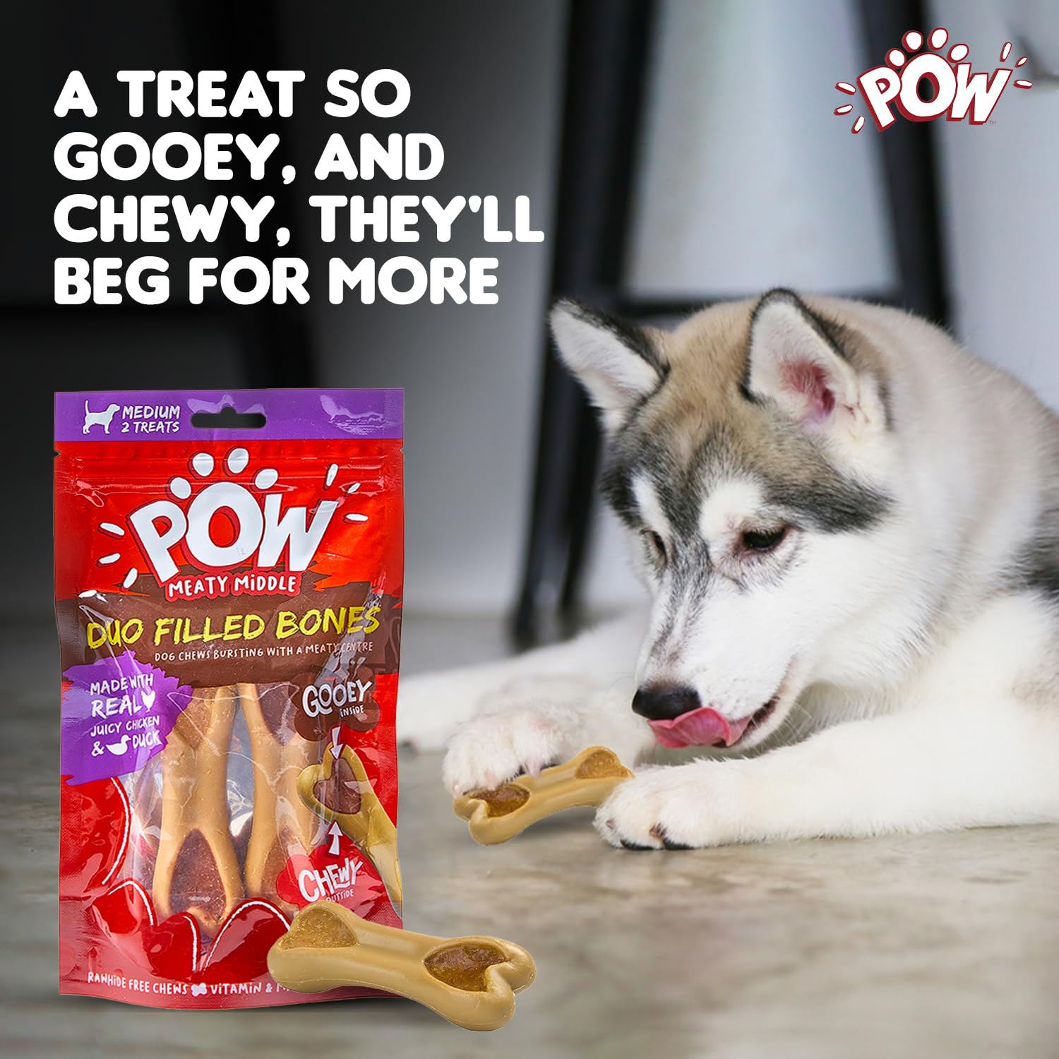 Novee Dog Treat Variety Pack with Pow Duo Filled Bones Chicken and Duck 128g, Happy Sushi Rolls with Chicken Rice and Seaweed 112g, Novee Dog Biscuit 450g 2