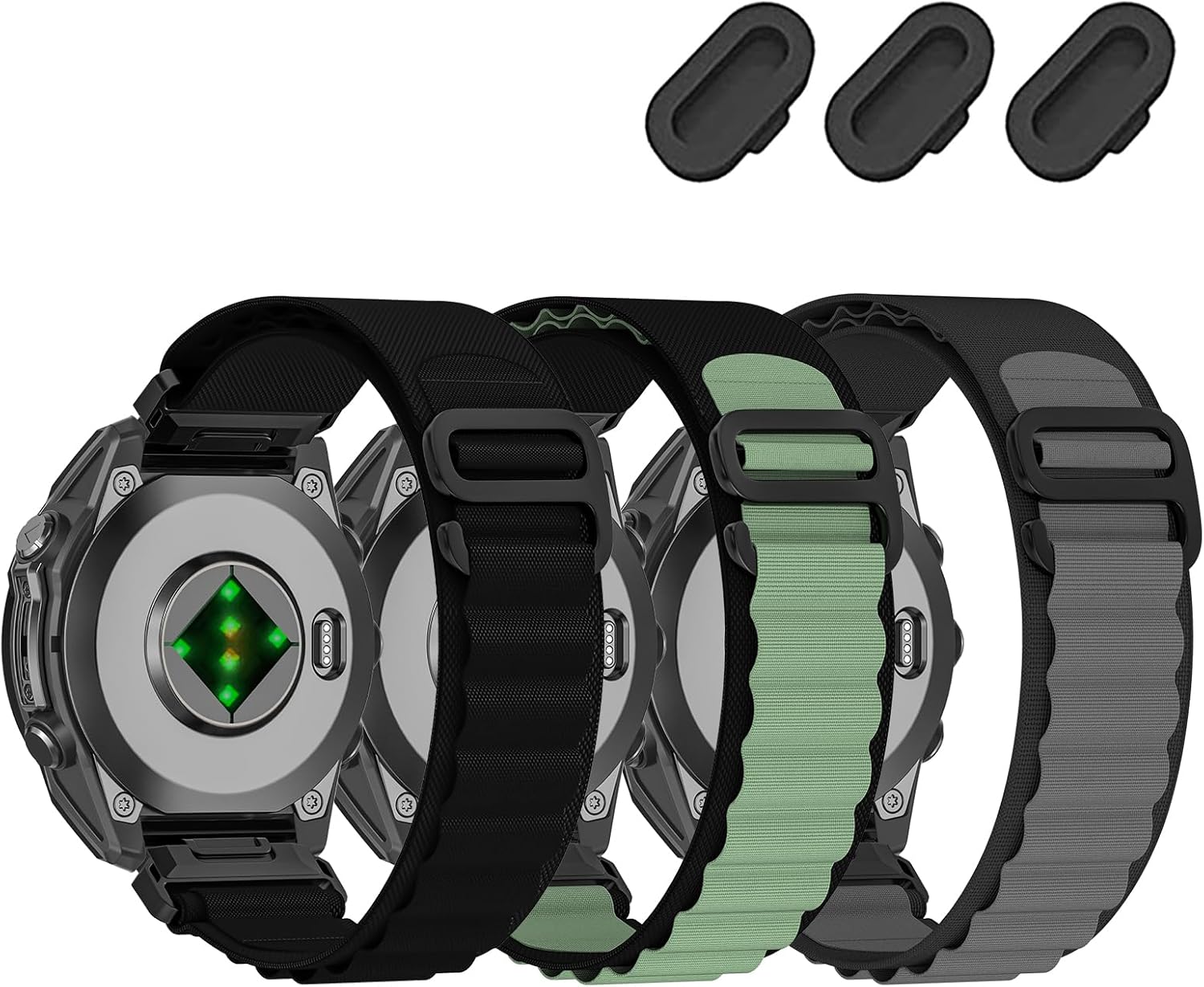 26mm Sport Nylon Watchbands Compatible with Garmin Tactix 8/Fenix 8 pro AMOLED-51mm/Fenix 7X Pro/ 6X Pro/ 5X Plus/3 HR,Quickfit Strap for Quatix 8 51mm/Enduro 3 2/Descent Mk3i-51mm/Mk2i