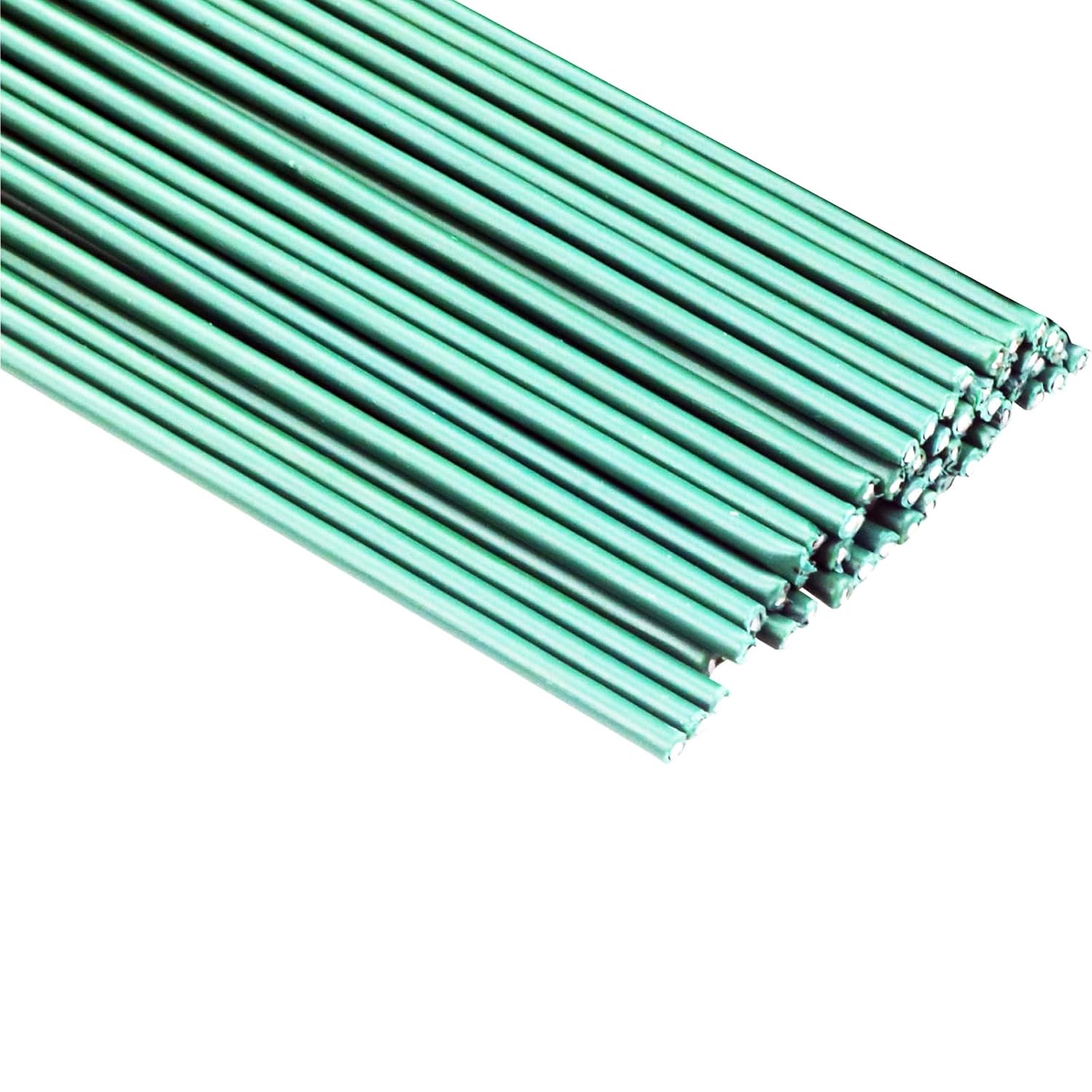 Arlai 100 Pcs 2 Gauge Floral Stem Wire 16 Inch Dark Green Floral Wire - DIY Artificial Flower Arrangements Wreath Making Supplies