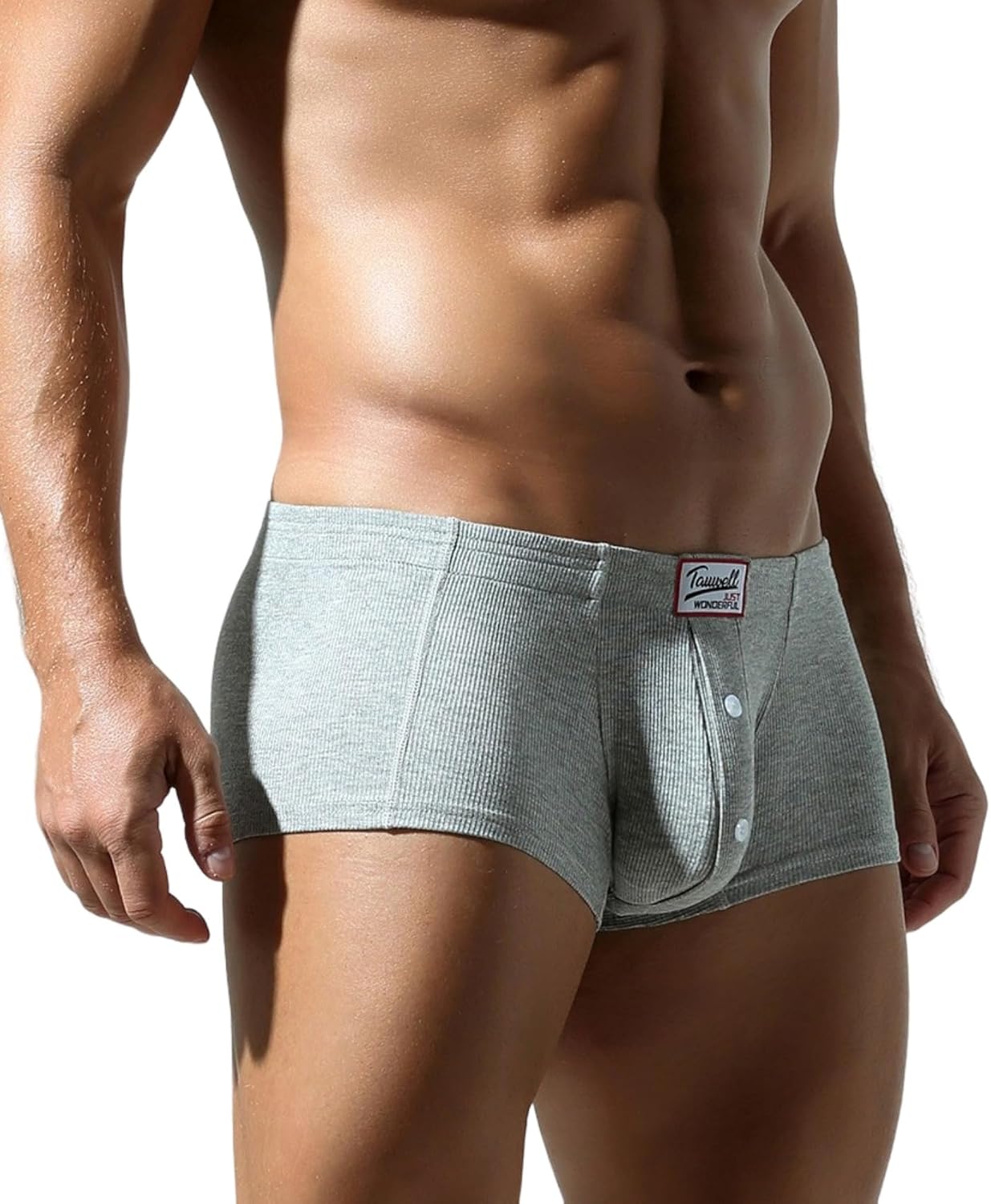 Men's Soft Boxers with Button - Breathable and Comfortable Pure Color Underwear for Daily Wear - Image 4