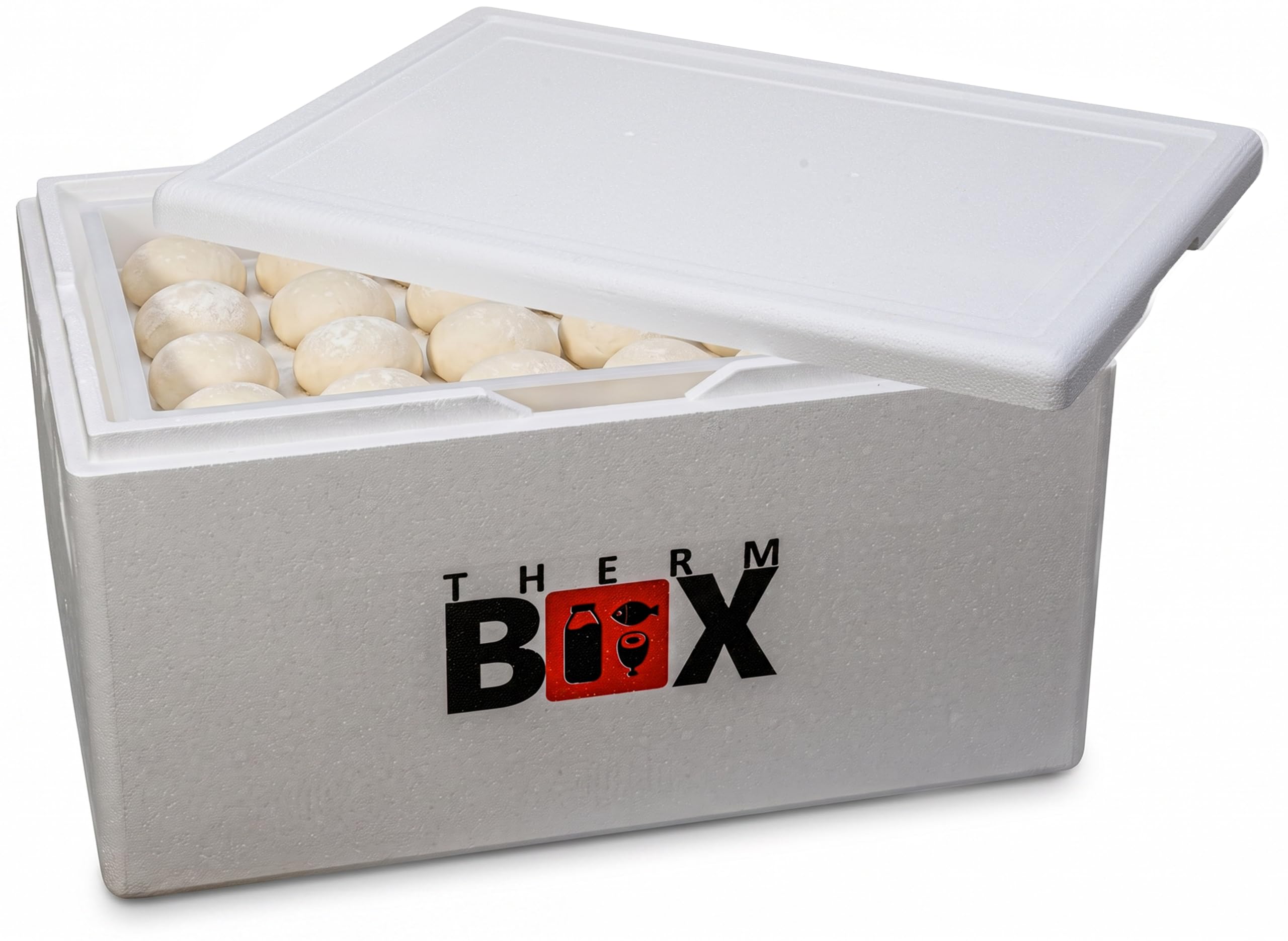THERM BOX Contenitore per fermentazione da 80 W, in polistirolo, 80 litri, interno 62,5 x 44 x 30 cm, spessore parete 3 cm, contenitore termico, contenitore termico, contenitore termico riutilizzabile