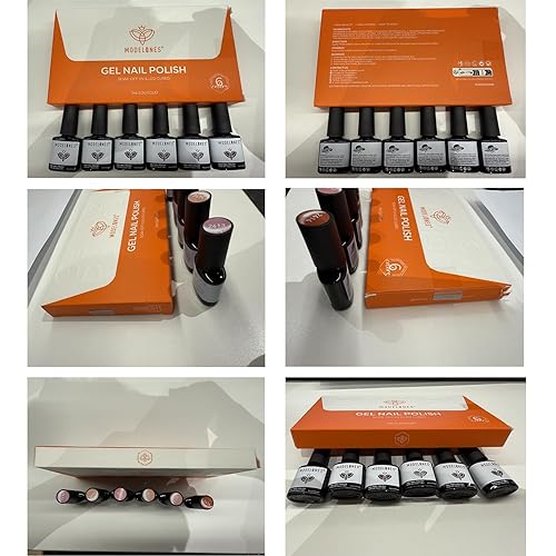Vista 174 de Modelones - Set de esmaltes de uñas de gel, otoño, invierno, 6 colores, tono nude, esmalte de gel marrón, beige, caqui, juego de esmalte de uñas Un