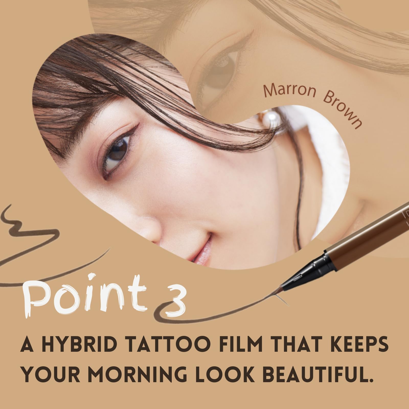 K-Palette 1DAY TATTOO Liquid Eyeliner 03 Maroon Brown 0.67ml, 0.67 ml (Pack of 1) - Image 4