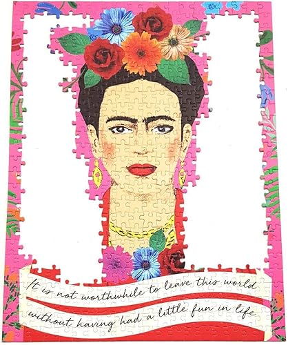 Miniatura 7 de Talking Tables Rompecabezas y póster con cita de retrato de Frida Kahlo de 500 piezas  Ilustrado  Actividades en casa, regalo de cumpleaños, para