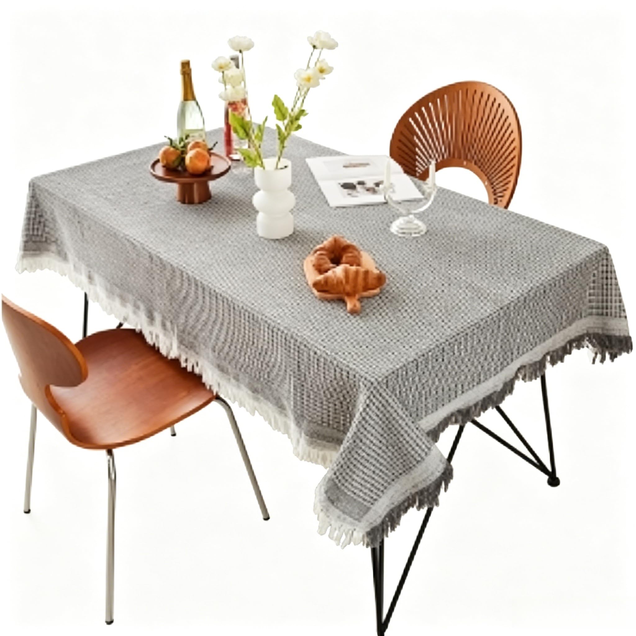 EDWNAS Waterproof Oilproof Coffee Table Tablecloth (Pure Grey,90x210cm)