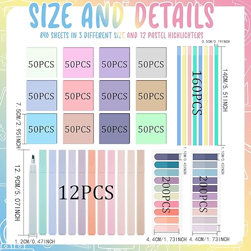 Miniatura 3 de 1160 hojas de notas adhesivas transparentes pastel, 3 x 3 pulgadas, nota adhesiva transparente impermeable, bloc de notas transparente, pestañas de