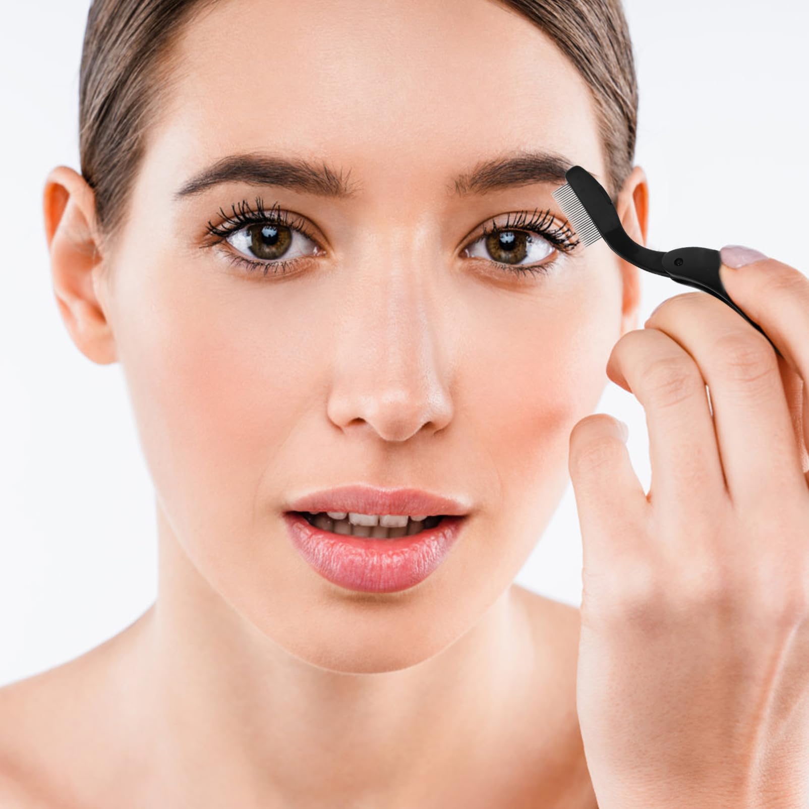 minkissy Eyebrow Comb for Eyebrows Lash Comb Women's Makeup Tool Lash Separator Portable Metal Eyelash Brush Eyebrow Tools for Home