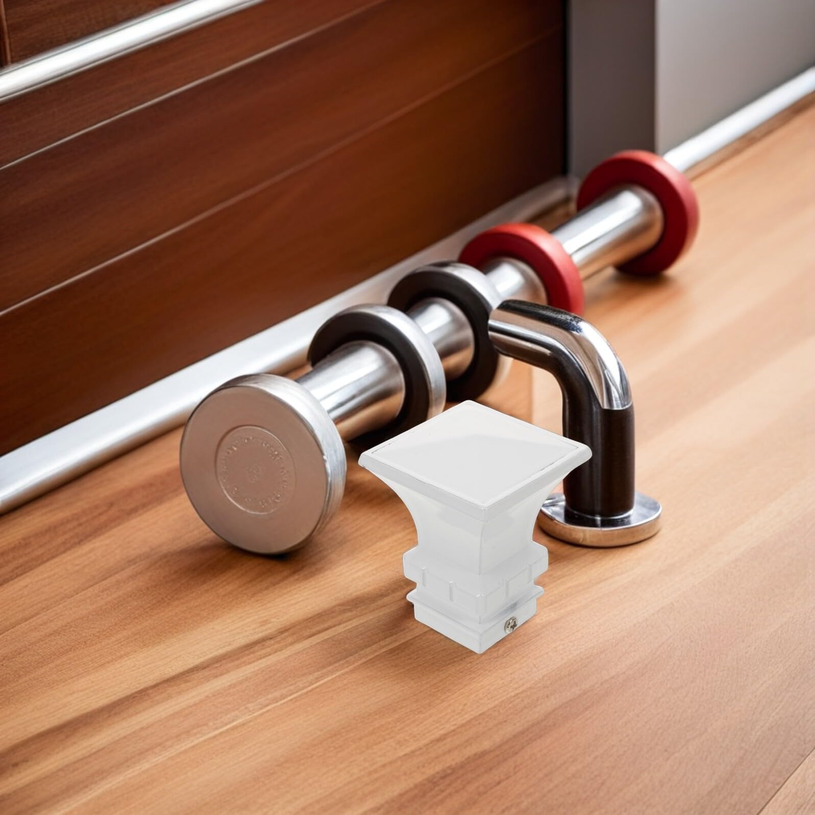 Baluue Terminali Quadrati per Aste per Tende in Metallo Bianco Set 2 Pezzi estremità Decorate Spessore Rinforzato Accessori per Aste di Ricambio Adatti a Tende Pesanti per Ambienti