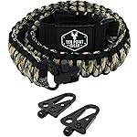 Ten Point Gear - 2 Point Gun Sling 550 Rated Outdoor Paracord with Adjustable Swivels and Clips for Rifle, Shotgun, and Crossbow Perfect for Hunting, Shooting, Gun Safety - Black & Tan/Green Camo