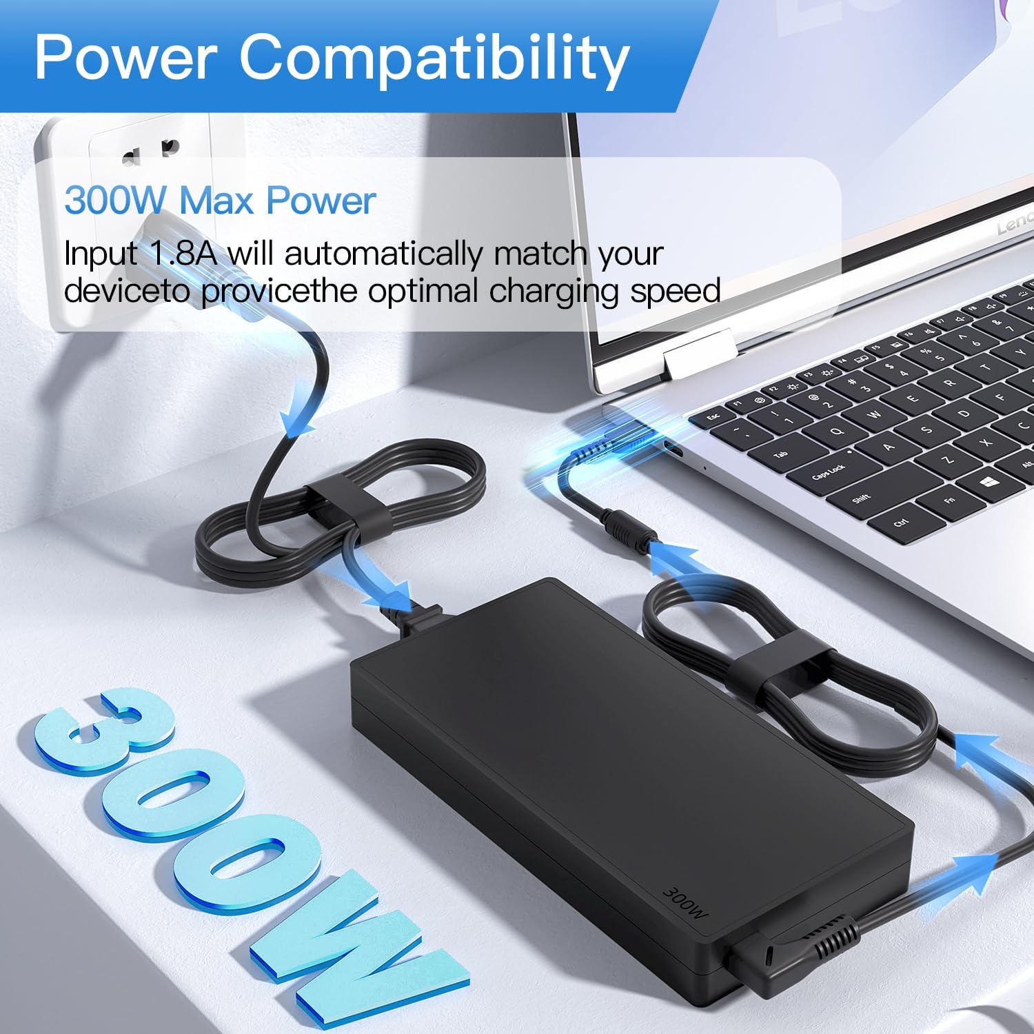 300W 20V15A AC Adapter Compatible for Lenovo Legion 7 5 9000P 9000K Laptop Power ADL300SDC3A SA10R16956 5A10W86289 Power