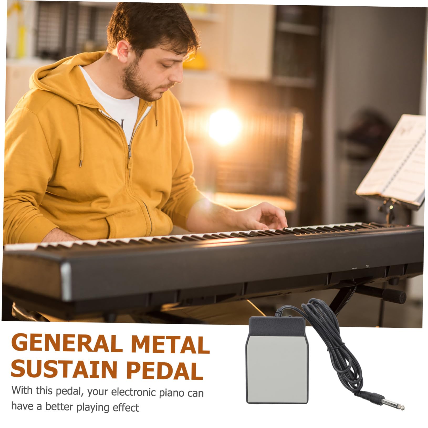 HEMOTON Wide Base Piano Sustain Pedal Strong Damper Pedal for Electronic Piano Professional Craftsmanship