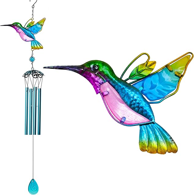 Wind Chimes Indoor Outdoor Metal Glass Music Wind Chime Mobile Romantic Chimes for Garden, Patio, Yard, Party, Festival Decor - Best Mothers and Women Gifts