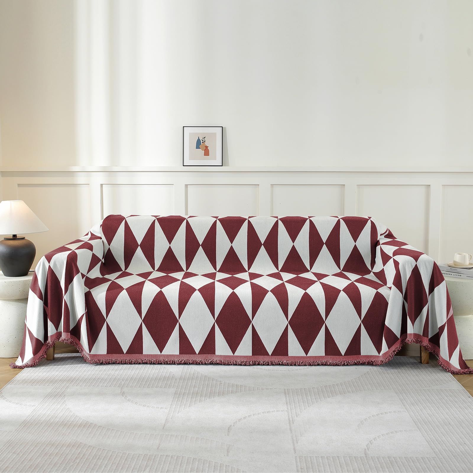 Ystyle Funda Sofa 2 Plazas, 180x280 CM, Anti Gatos y Protector, Rojo Global Recycled Standard Global Recycled Standard Global Recycled Standard