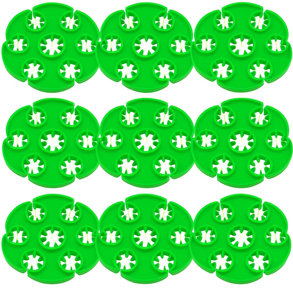 Wigwam Cane Grips for Climbing Plants – 10-Hole Bamboo Stick Holders for Sweet Peas, Beans, Tomato, Cucumber – Reusable Plastic Garden Plant Support Rings for Trellis and Teepee Frames (Pack of 12)