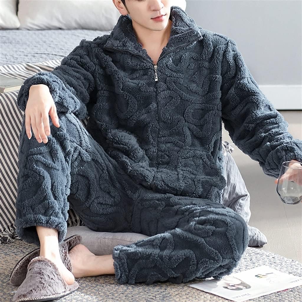Men's Winter Coral Fleece Thickened and Autumn and Flannel Homewear