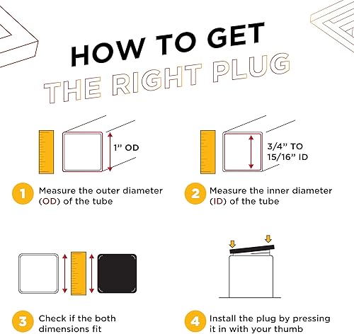 Miniatura 3 de Prescott Plastics - Tapón de plástico cuadrado de 1.0in (20 unidades), color blanco